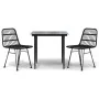 Juego de comedor de jardín 3 piezas ratán sintético negro de , Conjuntos de jardín - Ref: Foro24-3157880, Precio: 245,45 €, D...