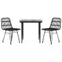 Juego de comedor de jardín 3 piezas ratán sintético negro de , Conjuntos de jardín - Ref: Foro24-3157880, Precio: 245,45 €, D...