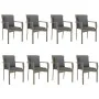Set comedor jardín 9 pzas y cojines ratán sintético negro gris by , Garden sets - Ref: Foro24-3185106, Price: 819,79 €, Disco...