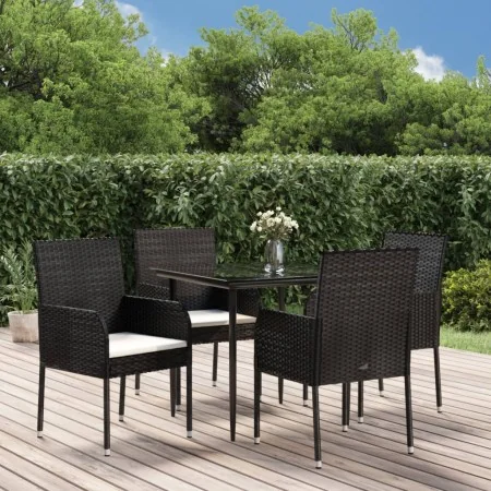 Set de muebles jardín 5 pzas con cojines ratán sintético negro von , Gartensets - Ref: Foro24-3185144, Preis: 345,41 €, Rabat...