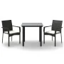 Set comedor de jardín 3 pzas con cojines ratán sintético negro von , Gartensets - Ref: Foro24-3185131, Preis: 199,98 €, Rabat...
