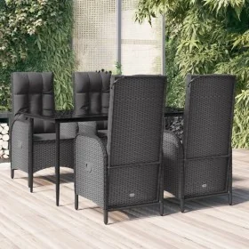 Set de muebles jardín 5 pzas con cojines ratán sintético negro by , Garden sets - Ref: Foro24-3185171, Price: 699,92 €, Disco...