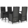 Set de muebles jardín 5 pzas con cojines ratán sintético negro by , Garden sets - Ref: Foro24-3185171, Price: 700,00 €, Disco...