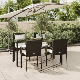 Set de muebles jardín 5 pzas con cojines ratán sintético negro von , Gartensets - Ref: Foro24-3185110, Preis: 449,29 €, Rabat...