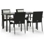 Set de muebles jardín 5 pzas con cojines ratán sintético negro by , Garden sets - Ref: Foro24-3185110, Price: 449,29 €, Disco...