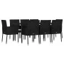 Set de comedor de jardín 9 pzas y cojines ratán sintético negro by , Garden sets - Ref: Foro24-3185146, Price: 581,72 €, Disc...