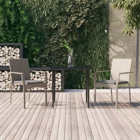 Set comedor jardín 3 pzas y cojines ratán sintético negro gris von , Gartensets - Ref: Foro24-3185125, Preis: 228,57 €, Rabat...