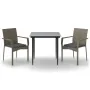 Set comedor jardín 3 pzas y cojines ratán sintético negro gris von , Gartensets - Ref: Foro24-3185125, Preis: 228,57 €, Rabat...