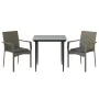 Set comedor jardín 3 pzas y cojines ratán sintético negro gris von , Gartensets - Ref: Foro24-3185125, Preis: 228,57 €, Rabat...