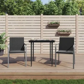 Juego comedor jardín 3 piezas y cojines ratán sintético y acero von , Gartensets - Ref: Foro24-3186939, Preis: 212,39 €, Raba...
