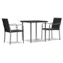 Juego comedor jardín 3 piezas y cojines ratán sintético y acero von , Gartensets - Ref: Foro24-3186939, Preis: 212,43 €, Raba...