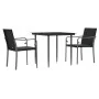 Juego comedor jardín 3 piezas y cojines ratán sintético y acero von , Gartensets - Ref: Foro24-3186939, Preis: 212,43 €, Raba...