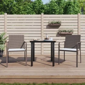 Juego comedor jardín 3 piezas y cojines ratán sintético y acero by , Garden sets - Ref: Foro24-3186953, Price: 186,05 €, Disc...