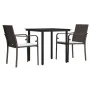 Juego comedor jardín 3 piezas y cojines ratán sintético y acero von , Gartensets - Ref: Foro24-3186953, Preis: 186,07 €, Raba...