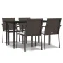 Juego comedor jardín 5 piezas y cojines ratán sintético y acero de , Conjuntos de jardín - Ref: Foro24-3186945, Precio: 328,7...