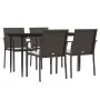 Juego comedor jardín 5 piezas y cojines ratán sintético y acero de , Conjuntos de jardín - Ref: Foro24-3186945, Precio: 328,7...