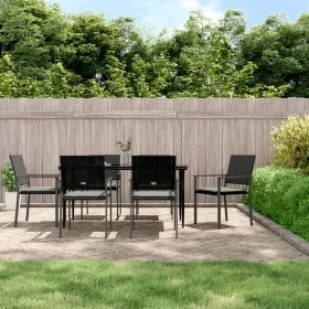 Juego comedor jardín 7 piezas y cojines ratán sintético y acero von , Gartensets - Ref: Foro24-3187010, Preis: 381,08 €, Raba...