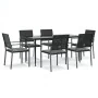 Juego comedor jardín 7 piezas y cojines ratán sintético y acero by , Garden sets - Ref: Foro24-3187010, Price: 383,01 €, Disc...