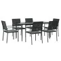Juego comedor jardín 7 piezas y cojines ratán sintético y acero by , Garden sets - Ref: Foro24-3187010, Price: 383,01 €, Disc...