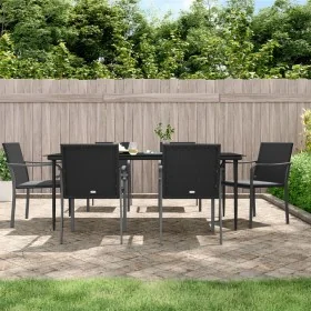 Juego comedor jardín 7 piezas y cojines ratán sintético y acero by , Garden sets - Ref: Foro24-3186951, Price: 512,80 €, Disc...