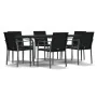 Juego comedor jardín 7 piezas y cojines ratán sintético y acero von , Gartensets - Ref: Foro24-3186951, Preis: 516,71 €, Raba...