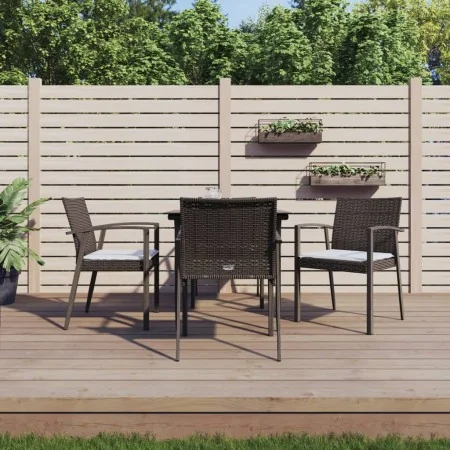 Juego comedor jardín 5 piezas y cojines ratán sintético y acero von , Gartensets - Ref: Foro24-3186970, Preis: 369,90 €, Raba...