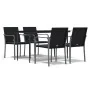 Juego comedor jardín 5 piezas y cojines ratán sintético y acero by , Garden sets - Ref: Foro24-3186947, Price: 346,73 €, Disc...