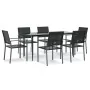 Juego de comedor para jardín 7 piezas ratán sintético y acero von , Gartensets - Ref: Foro24-3187012, Preis: 340,71 €, Rabatt: %