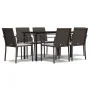 Juego comedor jardín 7 piezas y cojines ratán sintético y acero von , Gartensets - Ref: Foro24-3186958, Preis: 402,98 €, Raba...