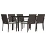 Juego comedor jardín 7 piezas y cojines ratán sintético y acero von , Gartensets - Ref: Foro24-3186958, Preis: 402,98 €, Raba...