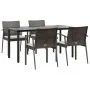 Juego comedor jardín 5 piezas y cojines ratán sintético y acero by , Garden sets - Ref: Foro24-3186993, Price: 396,55 €, Disc...