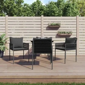Juego comedor jardín 5 piezas y cojines ratán sintético y acero by , Garden sets - Ref: Foro24-3187052, Price: 430,57 €, Disc...