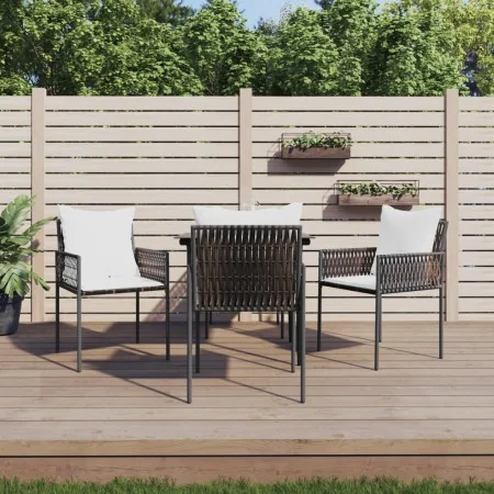 Juego comedor jardín 5 piezas y cojines ratán sintético y acero von , Gartensets - Ref: Foro24-3187050, Preis: 395,54 €, Raba...