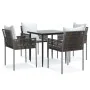 Juego comedor jardín 5 piezas y cojines ratán sintético y acero von , Gartensets - Ref: Foro24-3187050, Preis: 395,54 €, Raba...