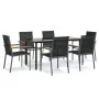 Juego de comedor para jardín 7 piezas acero y textilene negro de , Conjuntos de jardín - Ref: Foro24-3187046, Precio: 417,20 ...