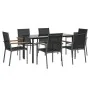 Juego de comedor para jardín 7 piezas acero y textilene negro de , Conjuntos de jardín - Ref: Foro24-3187046, Precio: 417,20 ...