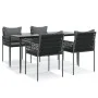 Juego comedor jardín 5 piezas y cojines ratán sintético y acero by , Garden sets - Ref: Foro24-3187059, Price: 480,81 €, Disc...
