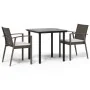 Juego comedor jardín 3 piezas y cojines ratán sintético y acero by , Garden sets - Ref: Foro24-3186985, Price: 223,41 €, Disc...