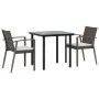 Juego comedor jardín 3 piezas y cojines ratán sintético y acero by , Garden sets - Ref: Foro24-3186985, Price: 223,41 €, Disc...