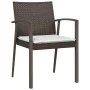 Juego comedor jardín 3 piezas y cojines ratán sintético y acero by , Garden sets - Ref: Foro24-3186985, Price: 223,41 €, Disc...
