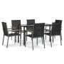 Juego de comedor para jardín 7 piezas acero y textilene negro de , Conjuntos de jardín - Ref: Foro24-3187044, Precio: 386,66 ...