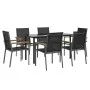 Juego de comedor para jardín 7 piezas acero y textilene negro de , Conjuntos de jardín - Ref: Foro24-3187044, Precio: 386,66 ...