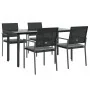 Juego comedor jardín 5 piezas y cojines ratán sintético y acero de , Conjuntos de jardín - Ref: Foro24-3187025, Precio: 316,7...