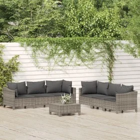 Set de muebles de jardín 7 pzas y cojines ratán sintético gris by , Garden sets - Ref: Foro24-3187266, Price: 614,06 €, Disco...