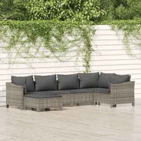 Set de muebles de jardín 6 pzas y cojines ratán sintético gris by , Garden sets - Ref: Foro24-3187291, Price: 478,93 €, Disco...