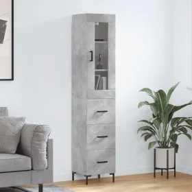 Aparador de madera contrachapada gris hormigón 34,5x34x180 cm by , Sideboards - Ref: Foro24-3199237, Price: 116,99 €, Discoun...