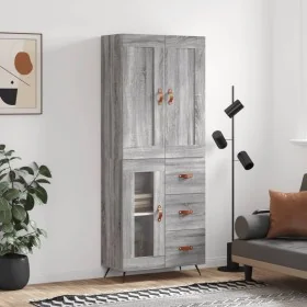 Aparador alto madera contrachapada gris sonoma 69,5x34x180 cm by , Sideboards - Ref: Foro24-3199919, Price: 161,06 €, Discoun...
