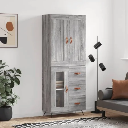 Aparador alto madera contrachapada gris sonoma 69,5x34x180 cm von , Sideboards - Ref: Foro24-3199919, Preis: 161,04 €, Rabatt: %