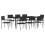 Juego de comedor de jardín 9 pzas ratán sintético y acero negro von , Gartensets - Ref: Foro24-3203279, Preis: 381,07 €, Raba...