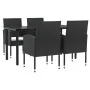 Juego de comedor de jardín 5 pzas ratán sintético y acero negro de , Conjuntos de jardín - Ref: Foro24-3203316, Precio: 298,2...